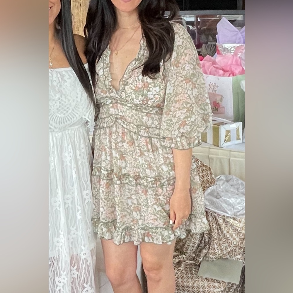 Olivaceous Floral Dress